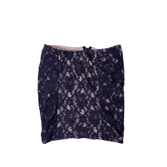 Poof Couture Dresses & Skirts - Y2K Cream Black Lace Mini Skirt Women’s Large Straight Zip